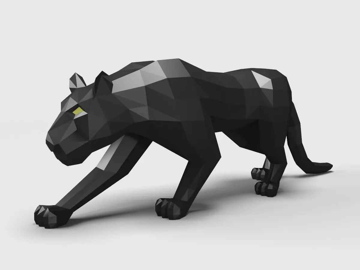 Panther Puma low poly 3D model_0