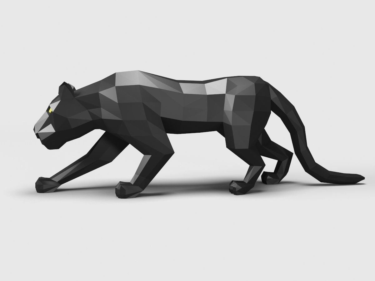 Panther Puma low poly 3D model_2
