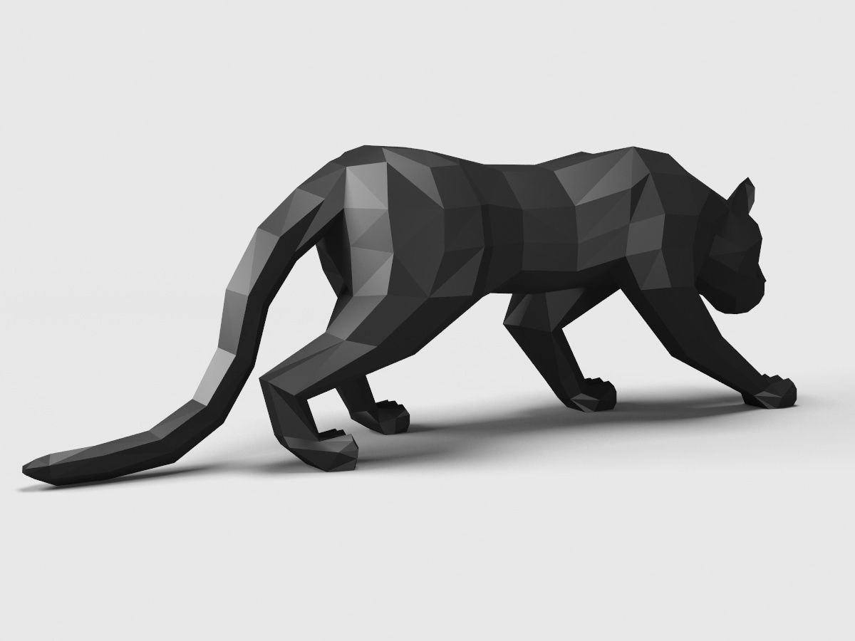 Panther Puma low poly 3D model_3