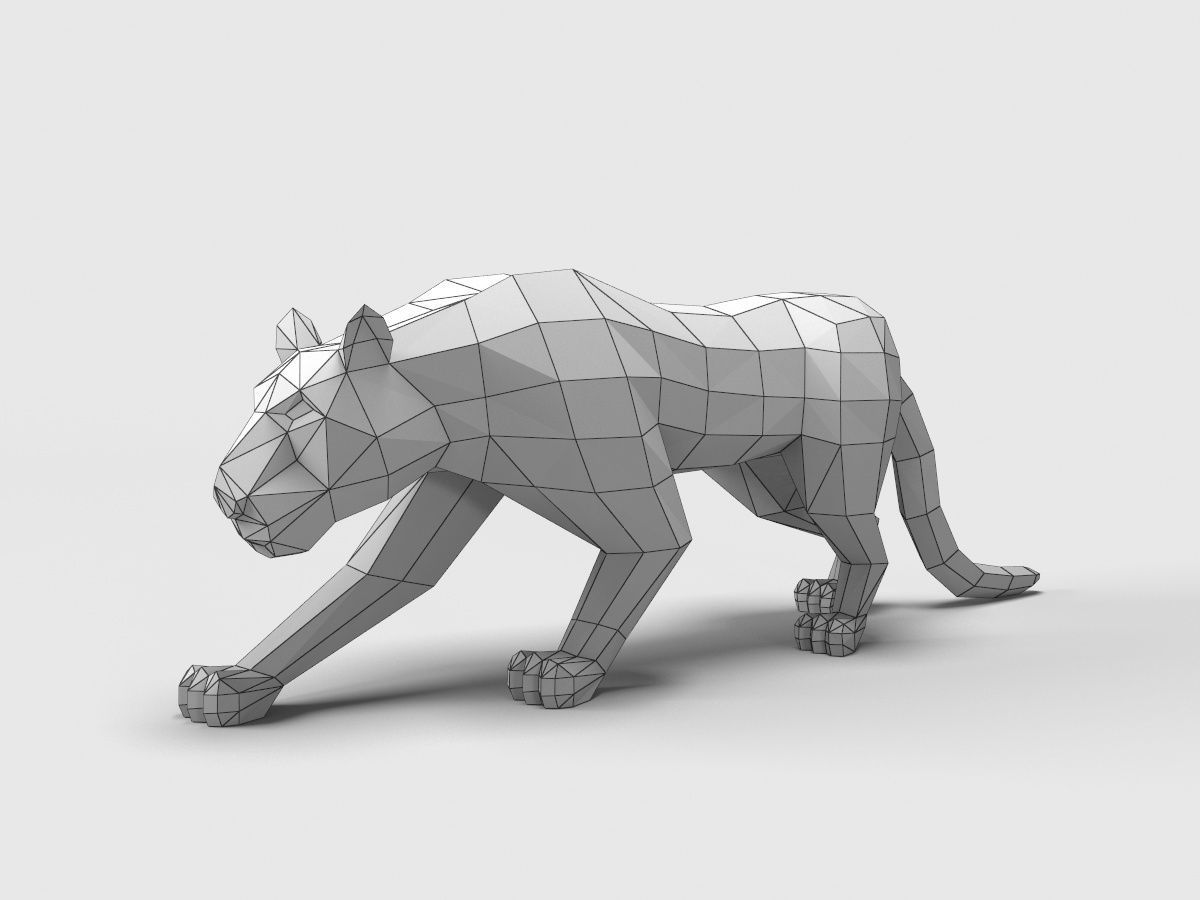 Panther Puma low poly 3D model_4