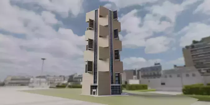 Hexagonal Residential tower 3D model