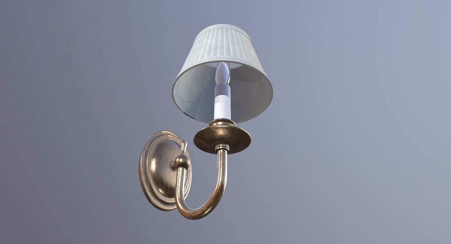 Wall Lamp Game Ready Low-poly 3D model_4