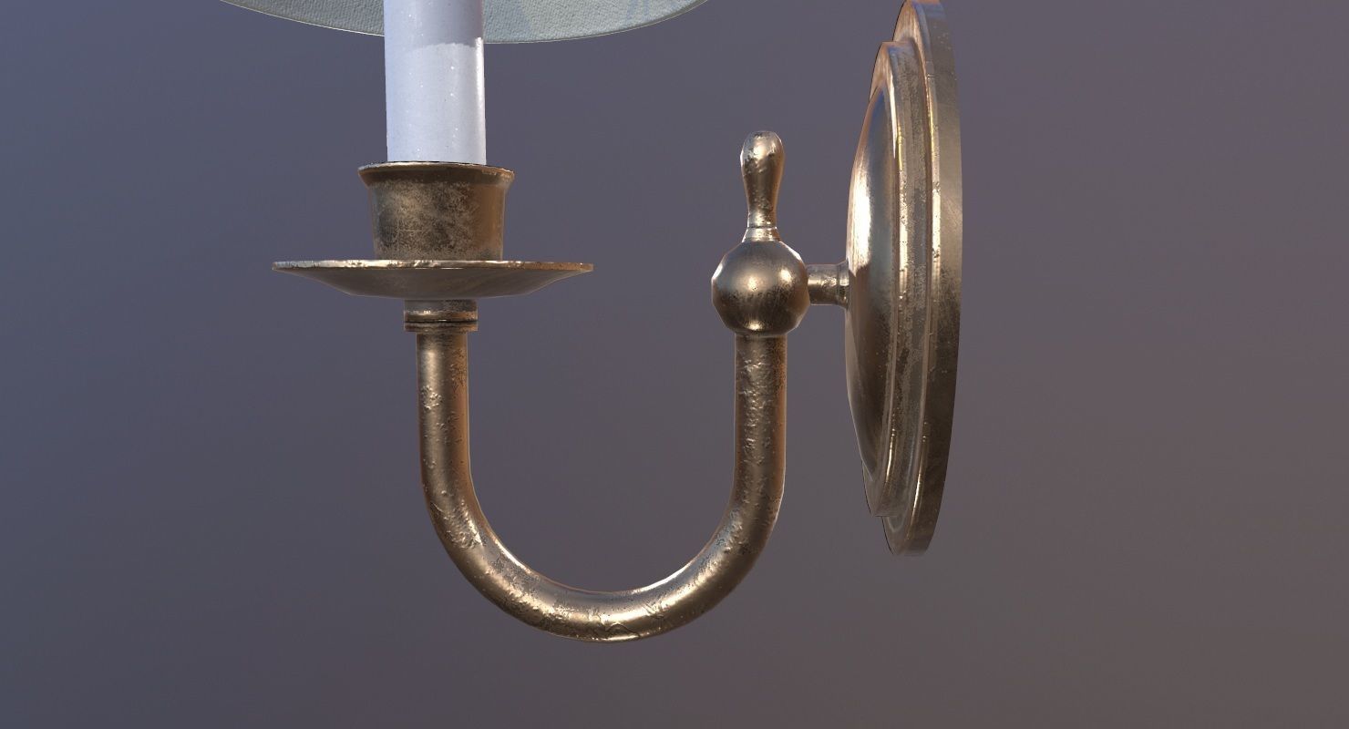 Wall Lamp Game Ready Low-poly 3D model_7