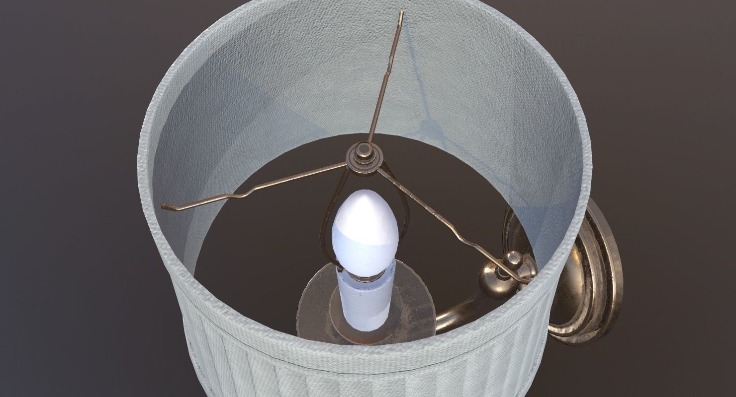 Wall Lamp Game Ready Low-poly 3D model_11
