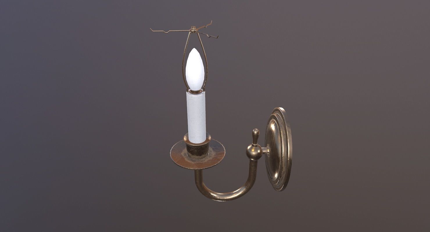 Wall Lamp Game Ready Low-poly 3D model_16