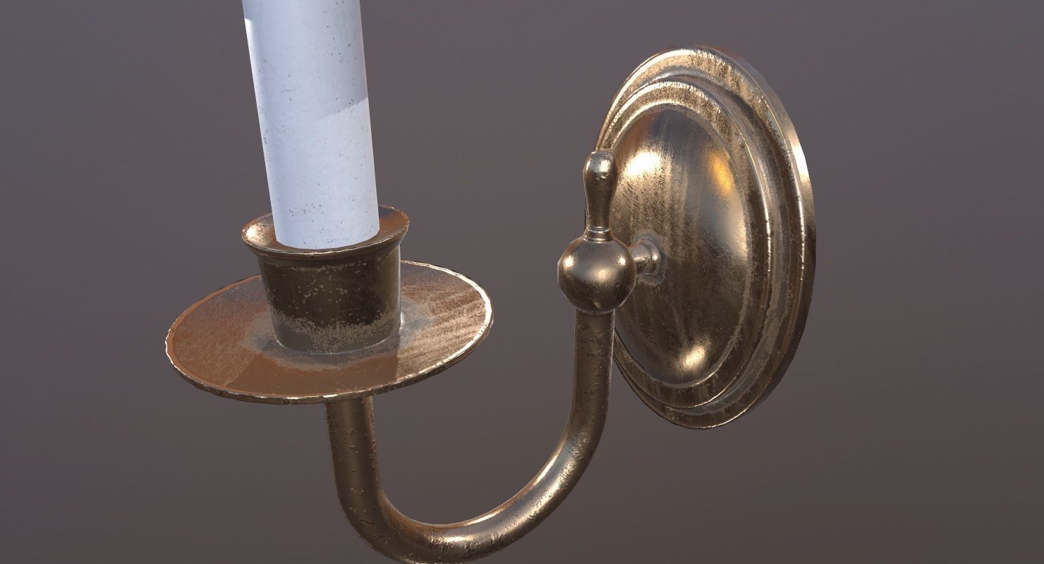 Wall Lamp Game Ready Low-poly 3D model_8