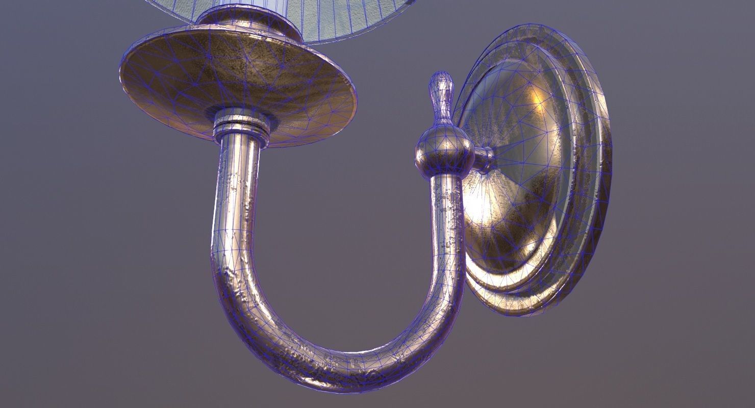 Wall Lamp Game Ready Low-poly 3D model_20