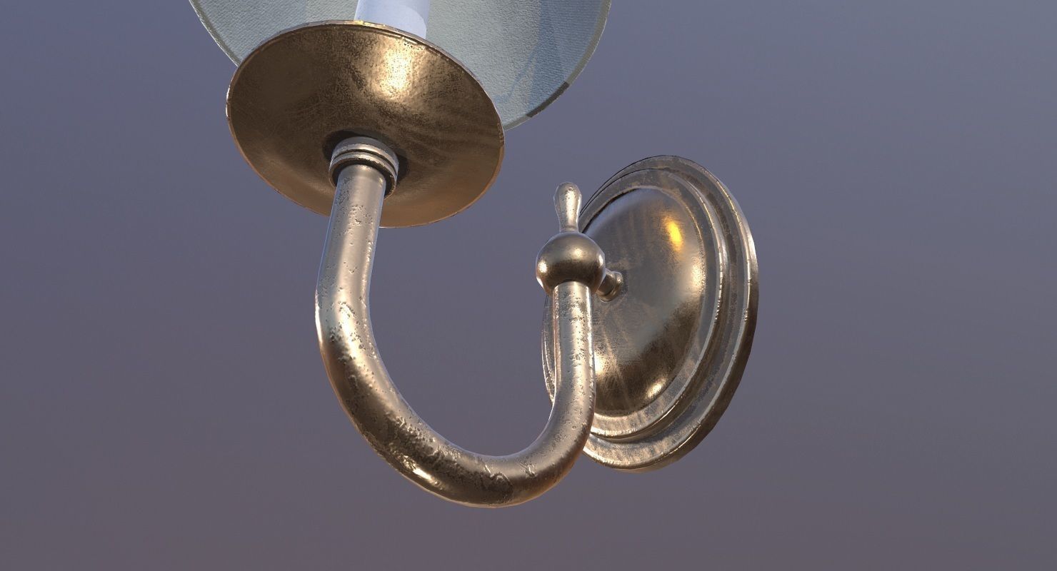 Wall Lamp Game Ready Low-poly 3D model_6