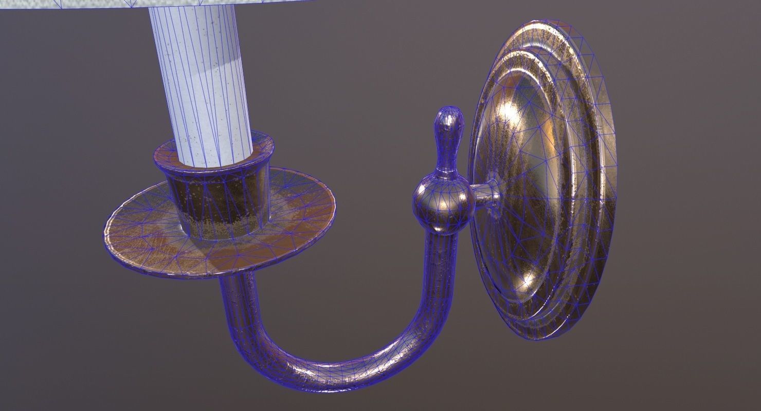 Wall Lamp Game Ready Low-poly 3D model_21