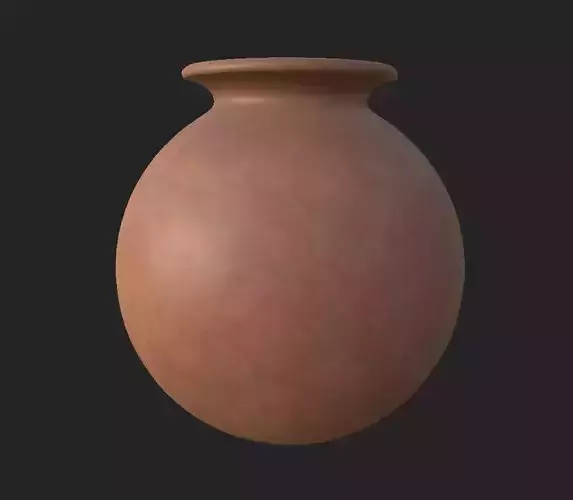 Game ready Pitcher terracotta pot Low-poly 3D model