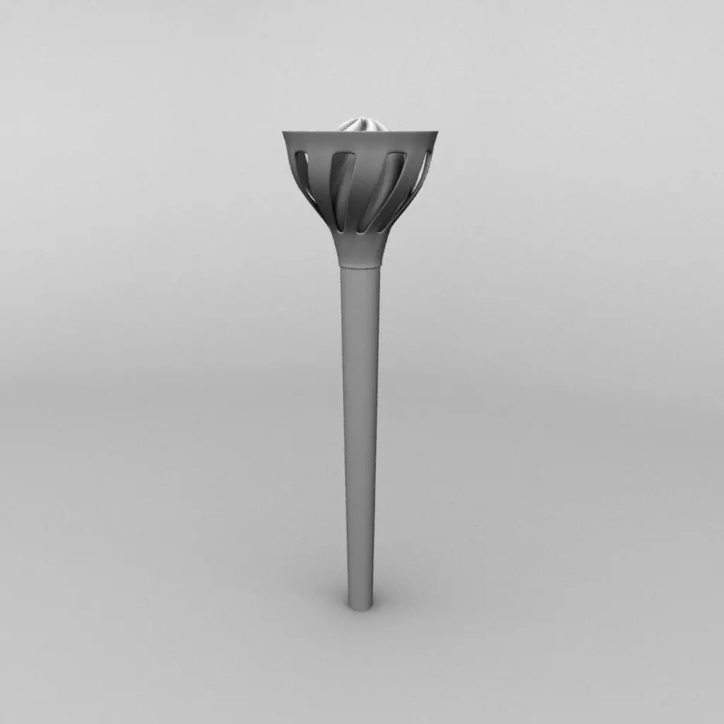 Game Ready Fire Torch Low-poly 3D model_0