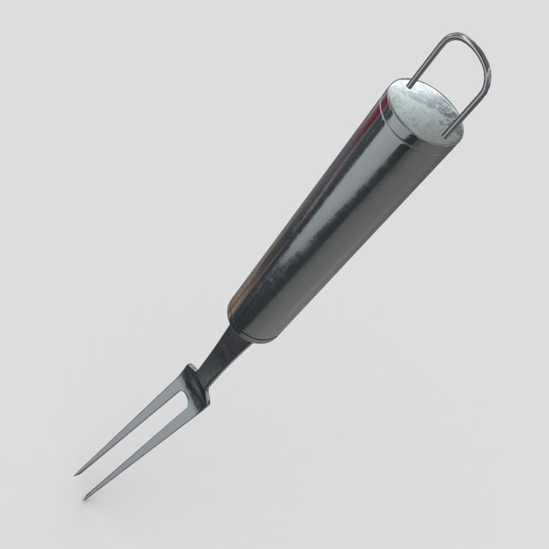 Meat Fork Low-poly 3D model_2