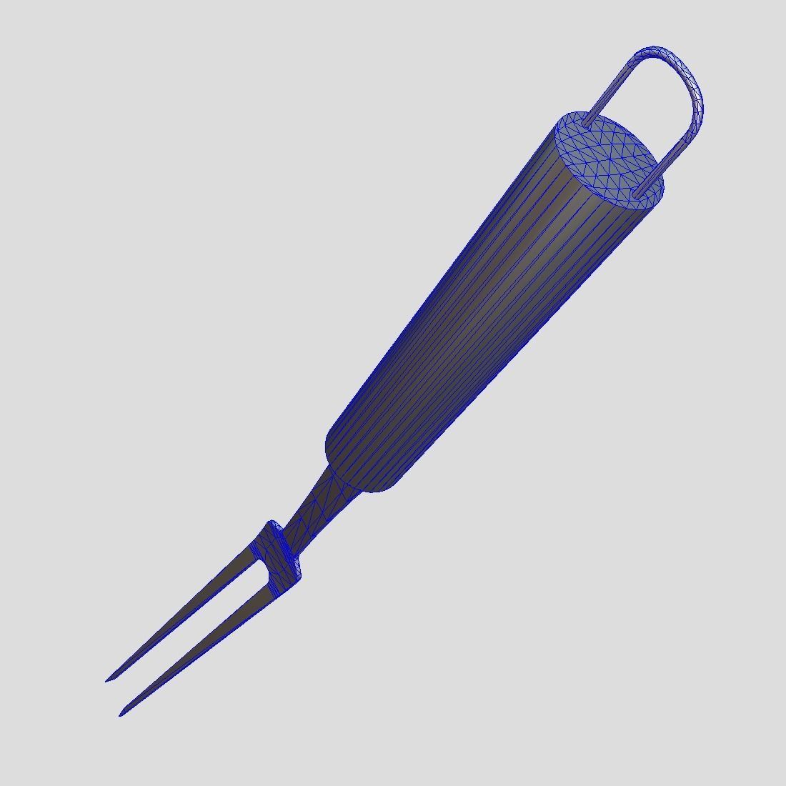 Meat Fork Low-poly 3D model_3