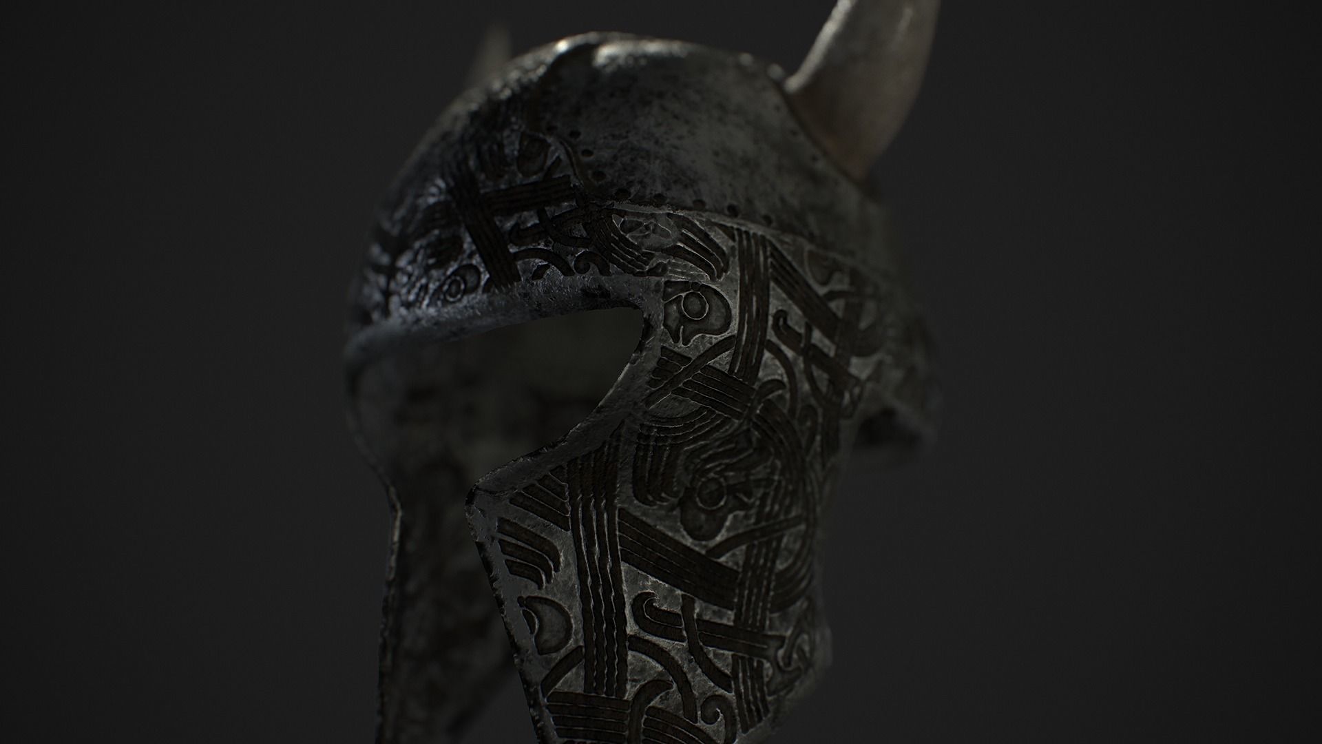 Medieval Viking Helmet Free low-poly 3D model_4
