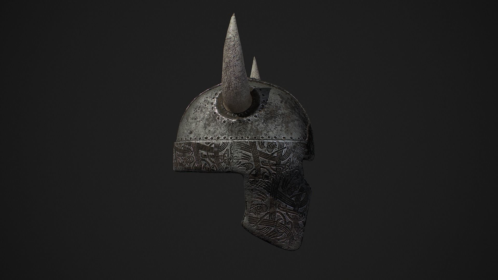 Medieval Viking Helmet Free low-poly 3D model_1