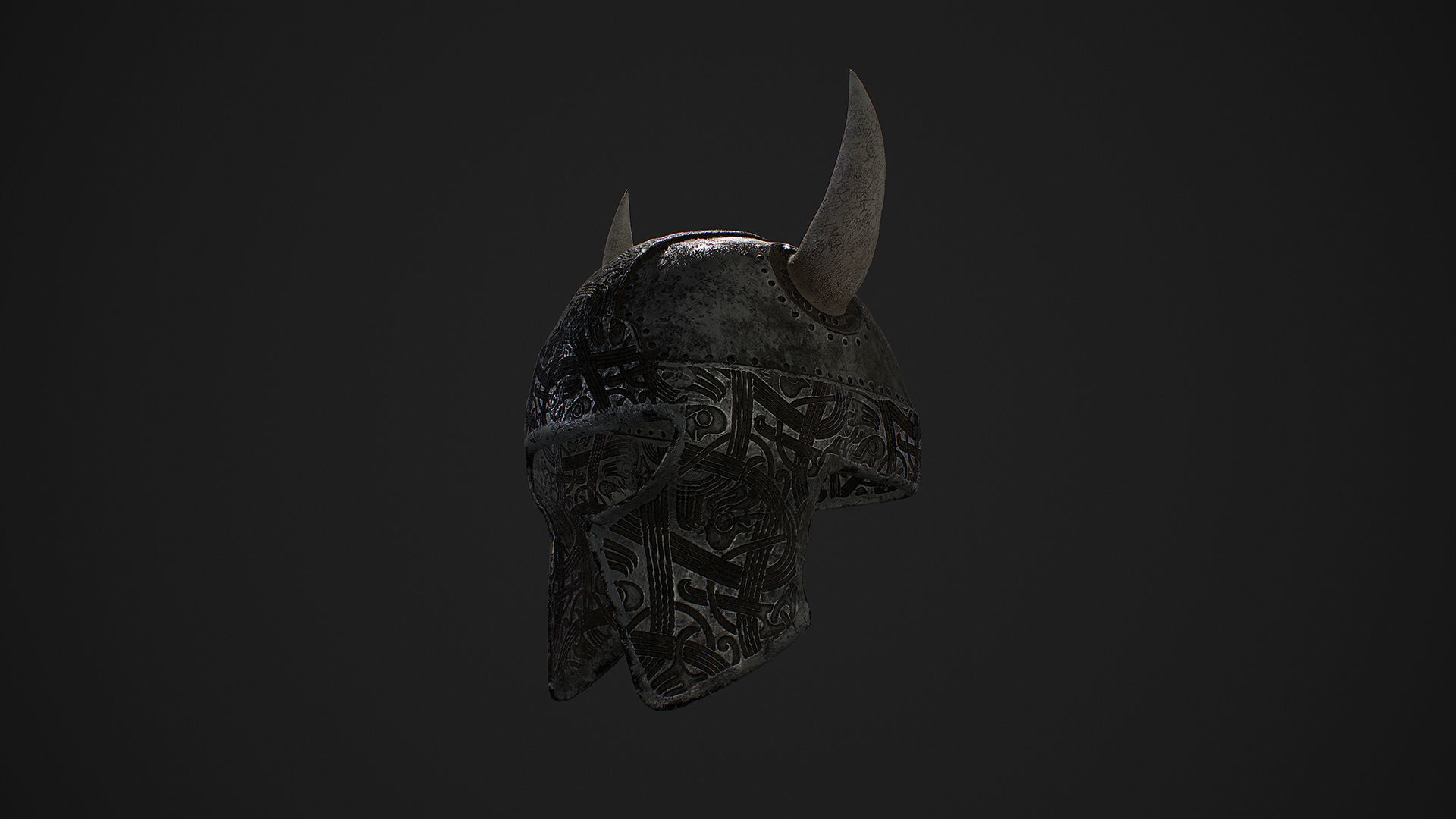 Medieval Viking Helmet Free low-poly 3D model_2