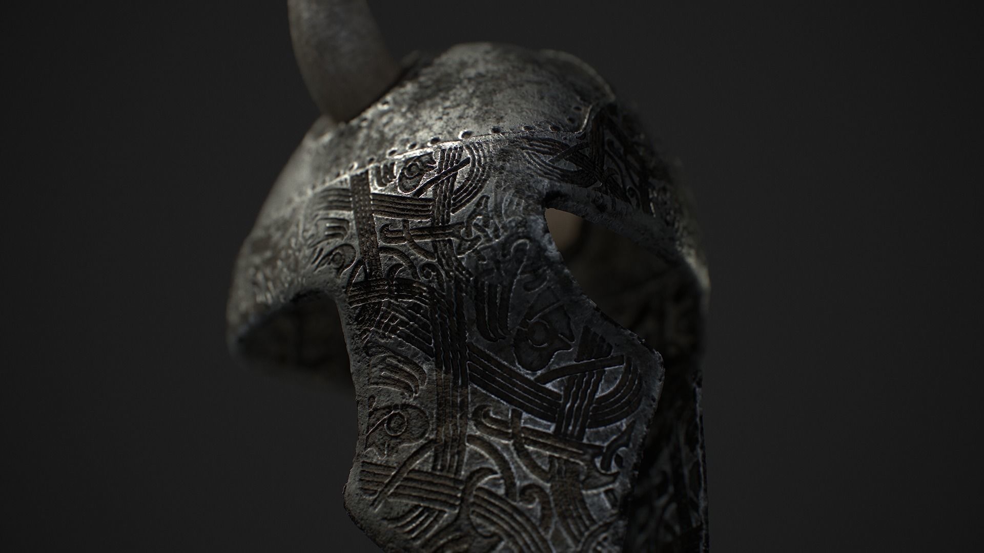 Medieval Viking Helmet Free low-poly 3D model_3