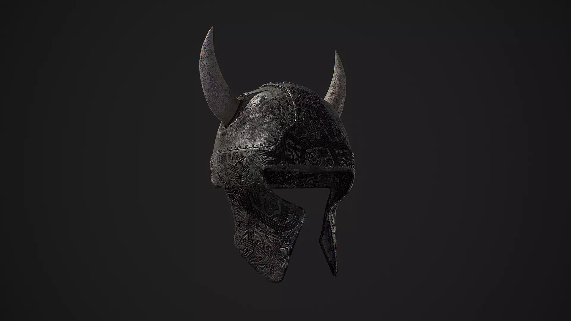 Medieval Viking Helmet Free low-poly 3D model_0