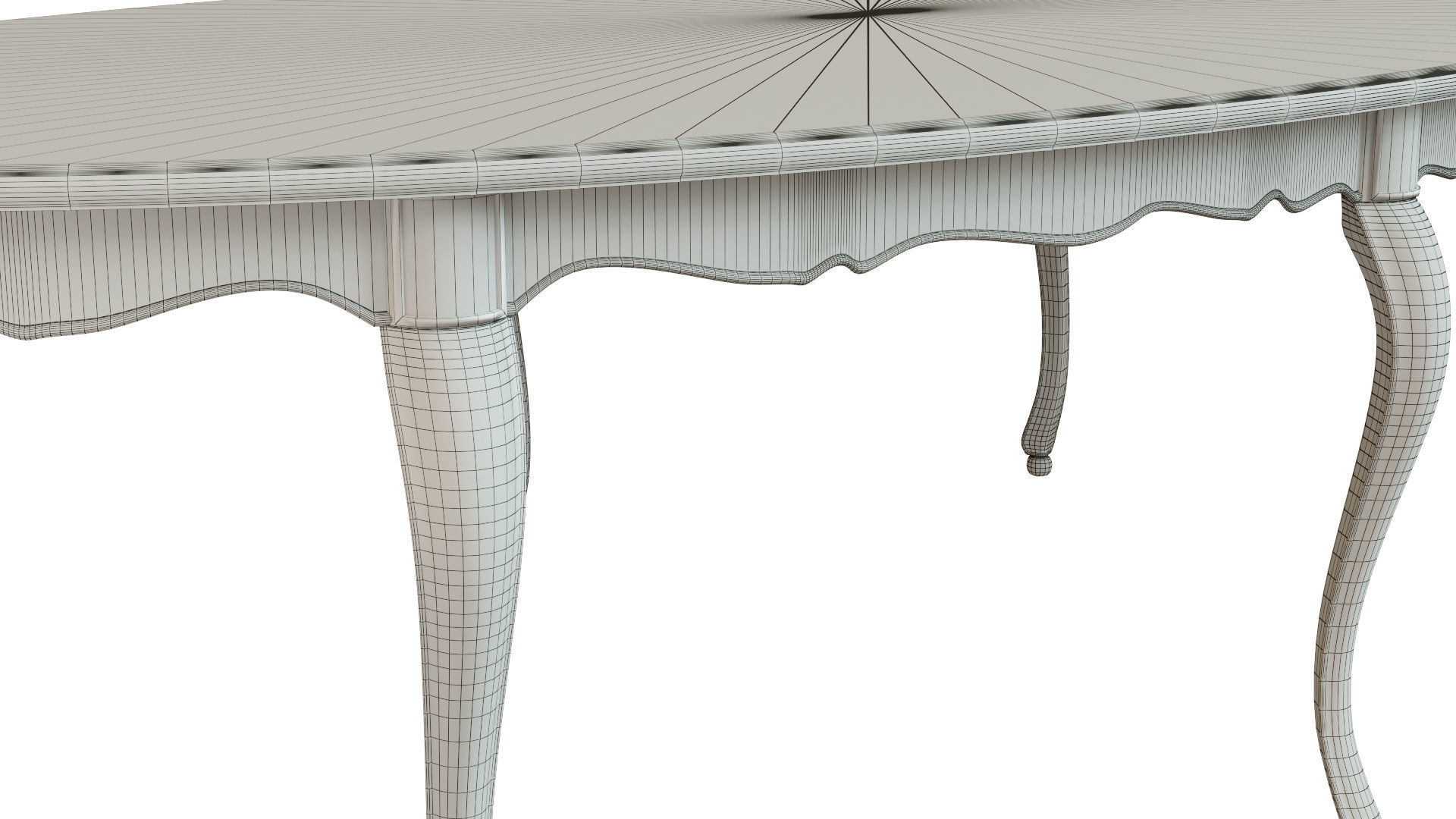 Classic table with carvings 2700 3D model_13