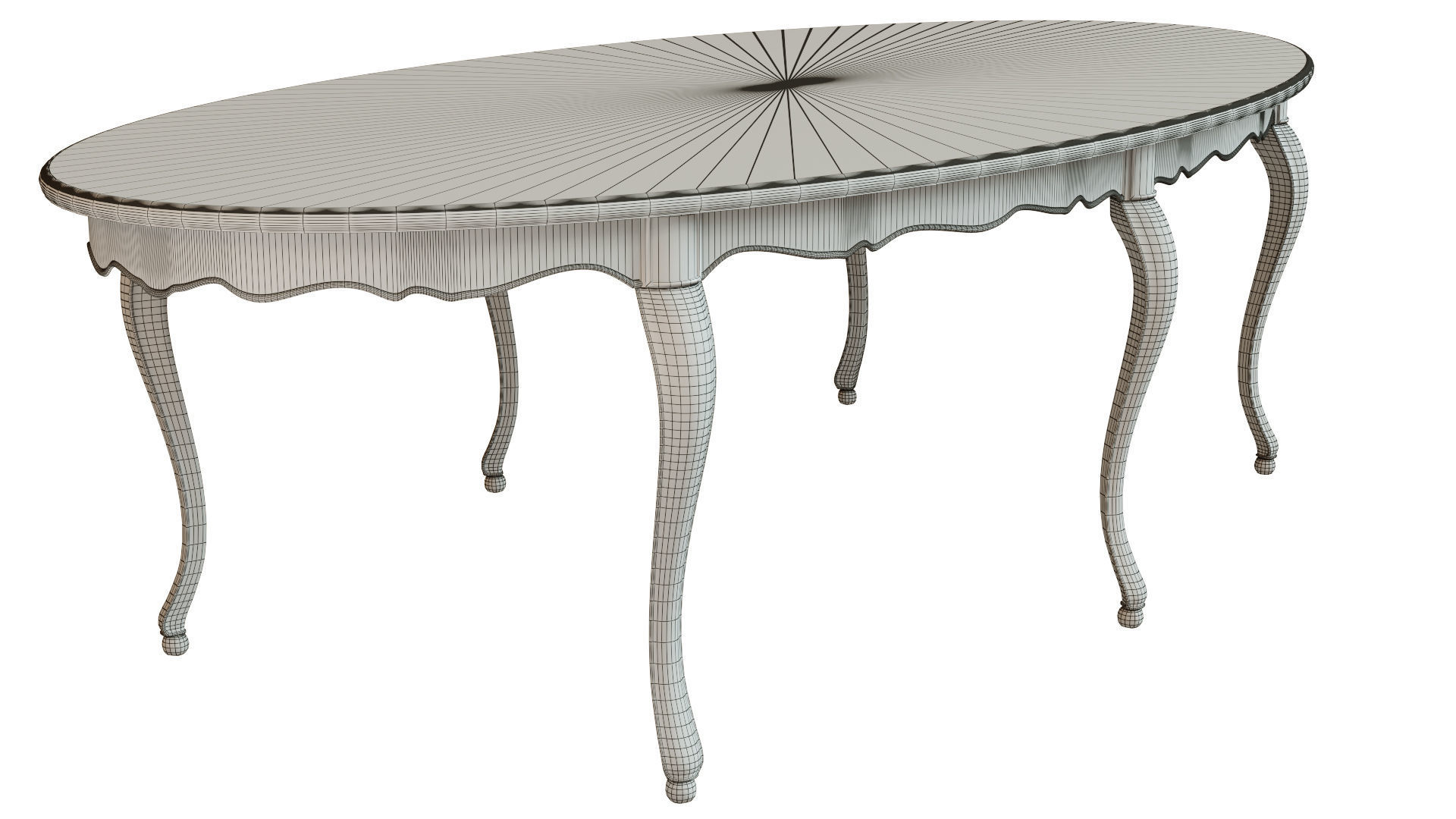 Classic table with carvings 2700 3D model_10