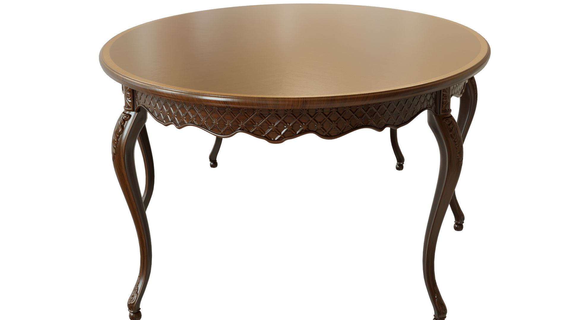 Classic table with carvings 2700 3D model_8