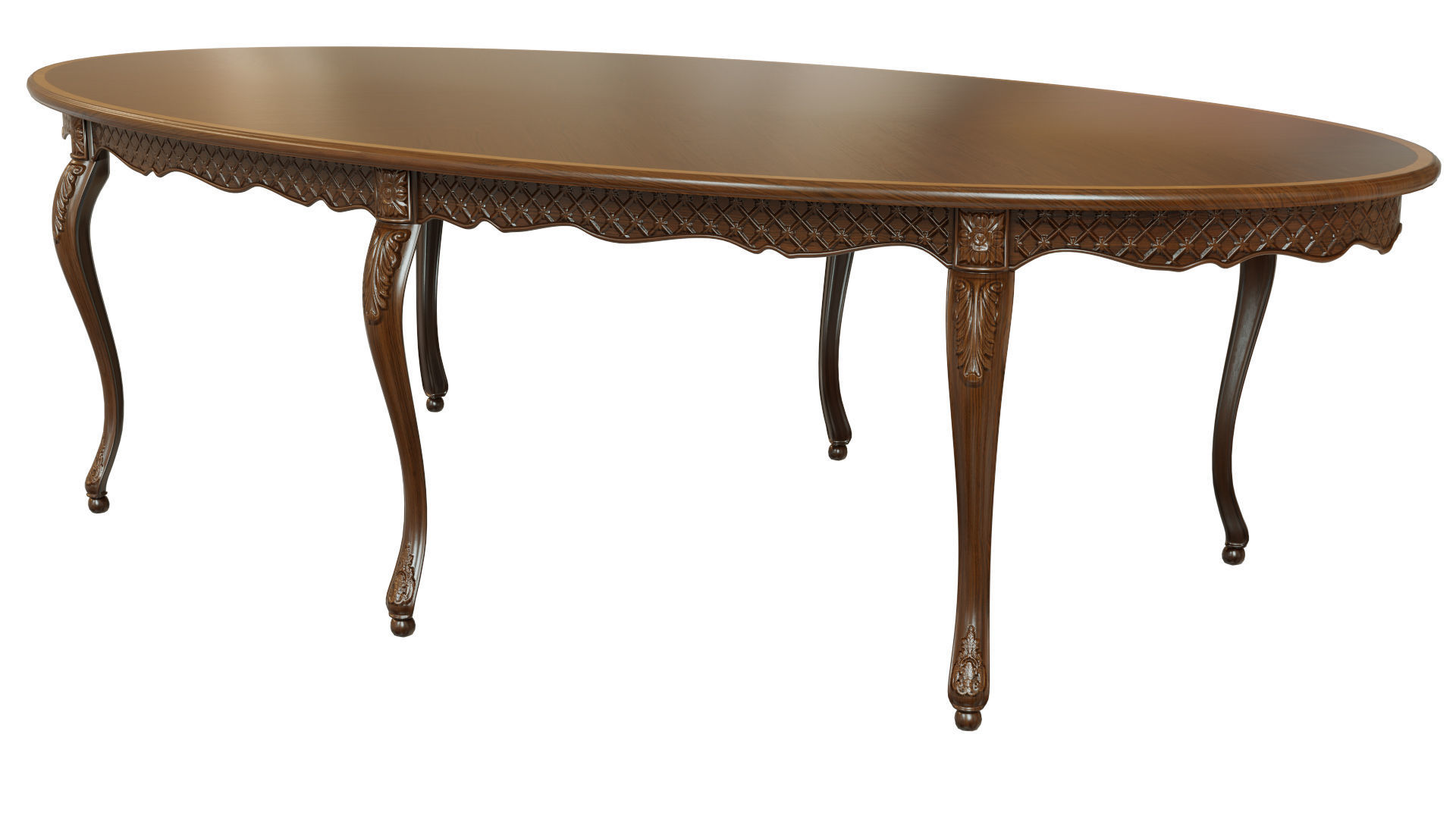 Classic table with carvings 2700 3D model_6