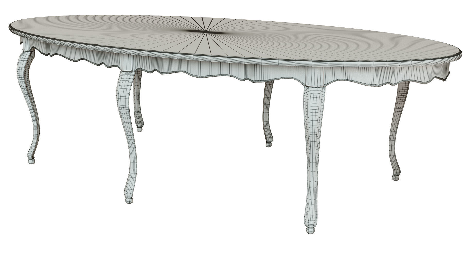 Classic table with carvings 2700 3D model_11