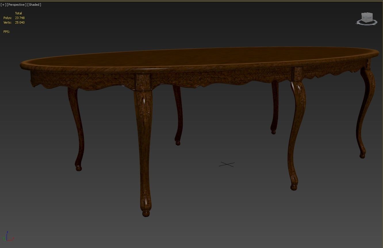 Classic table with carvings 2700 3D model_18