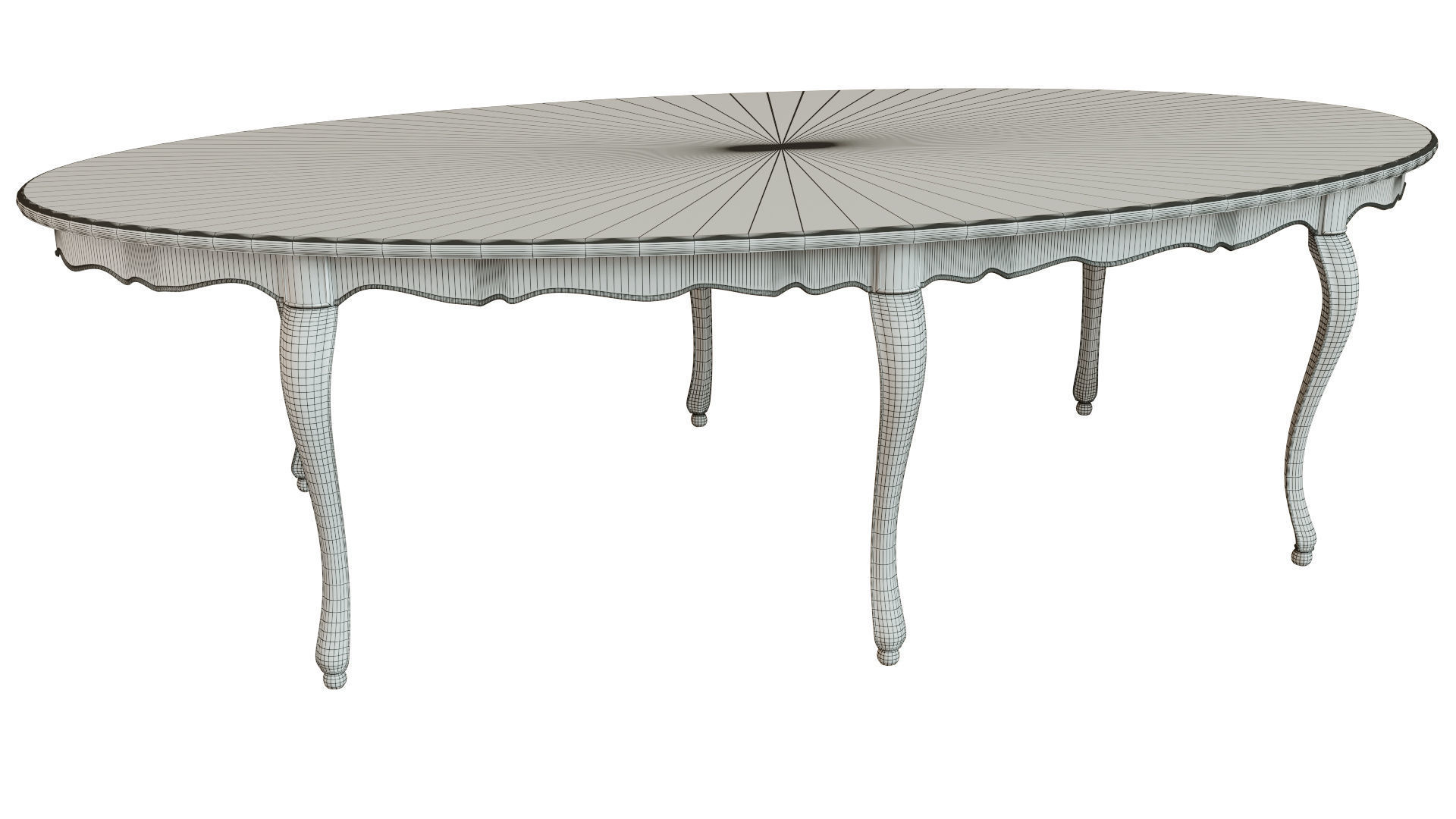 Classic table with carvings 2700 3D model_9