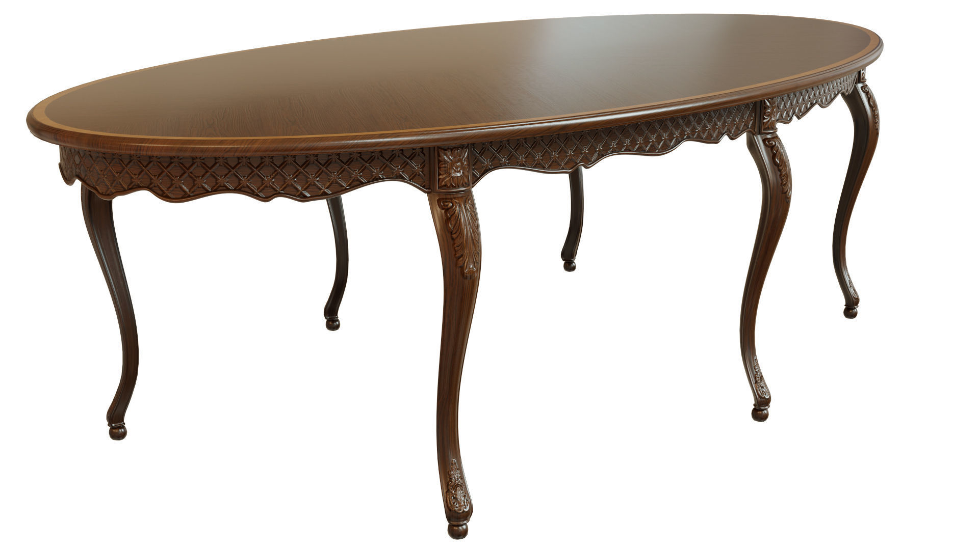 Classic table with carvings 2700 3D model_2