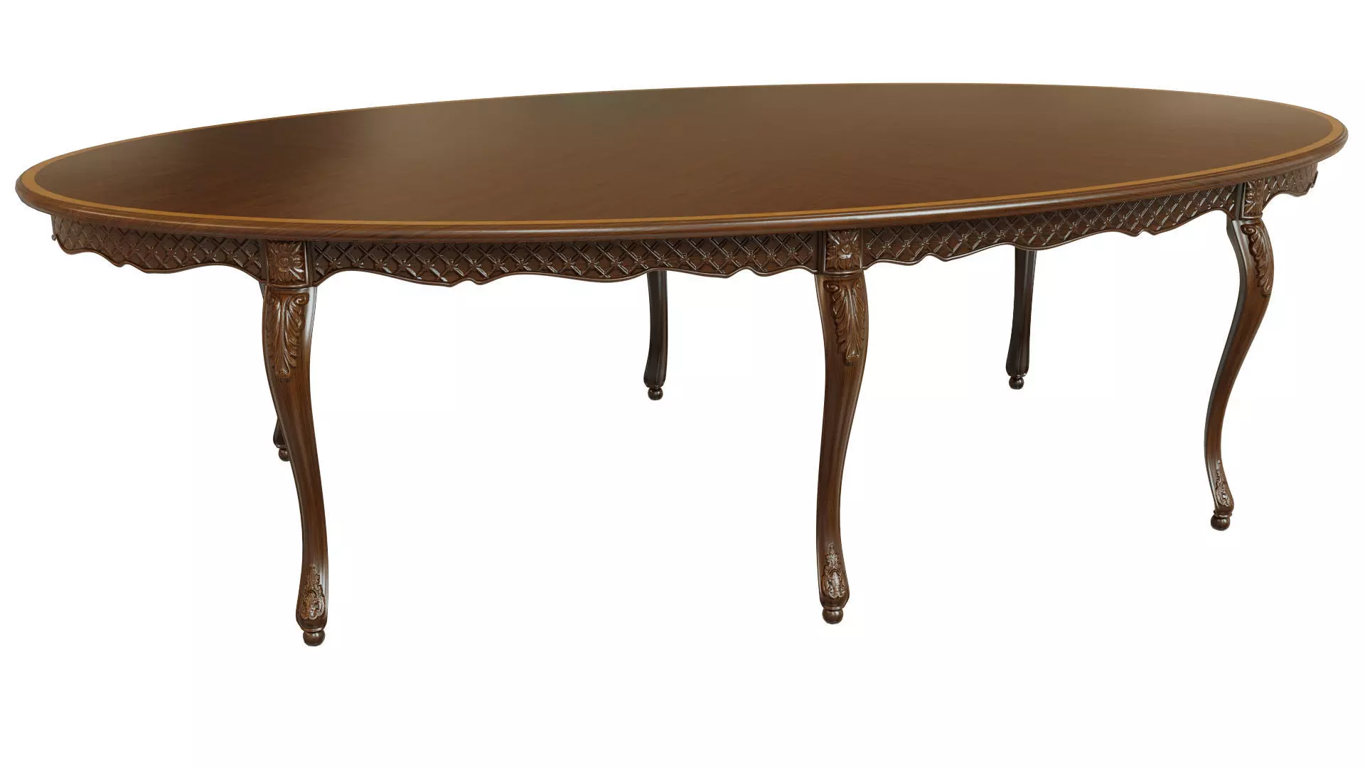 Classic table with carvings 2700 3D model_0