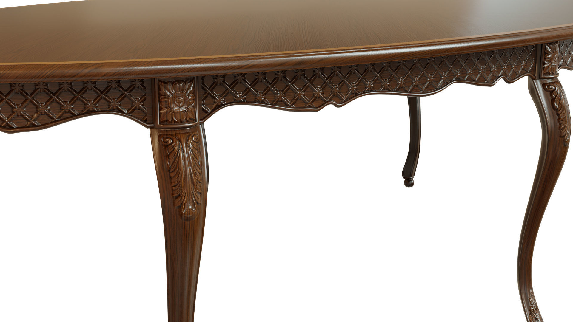 Classic table with carvings 2700 3D model_1