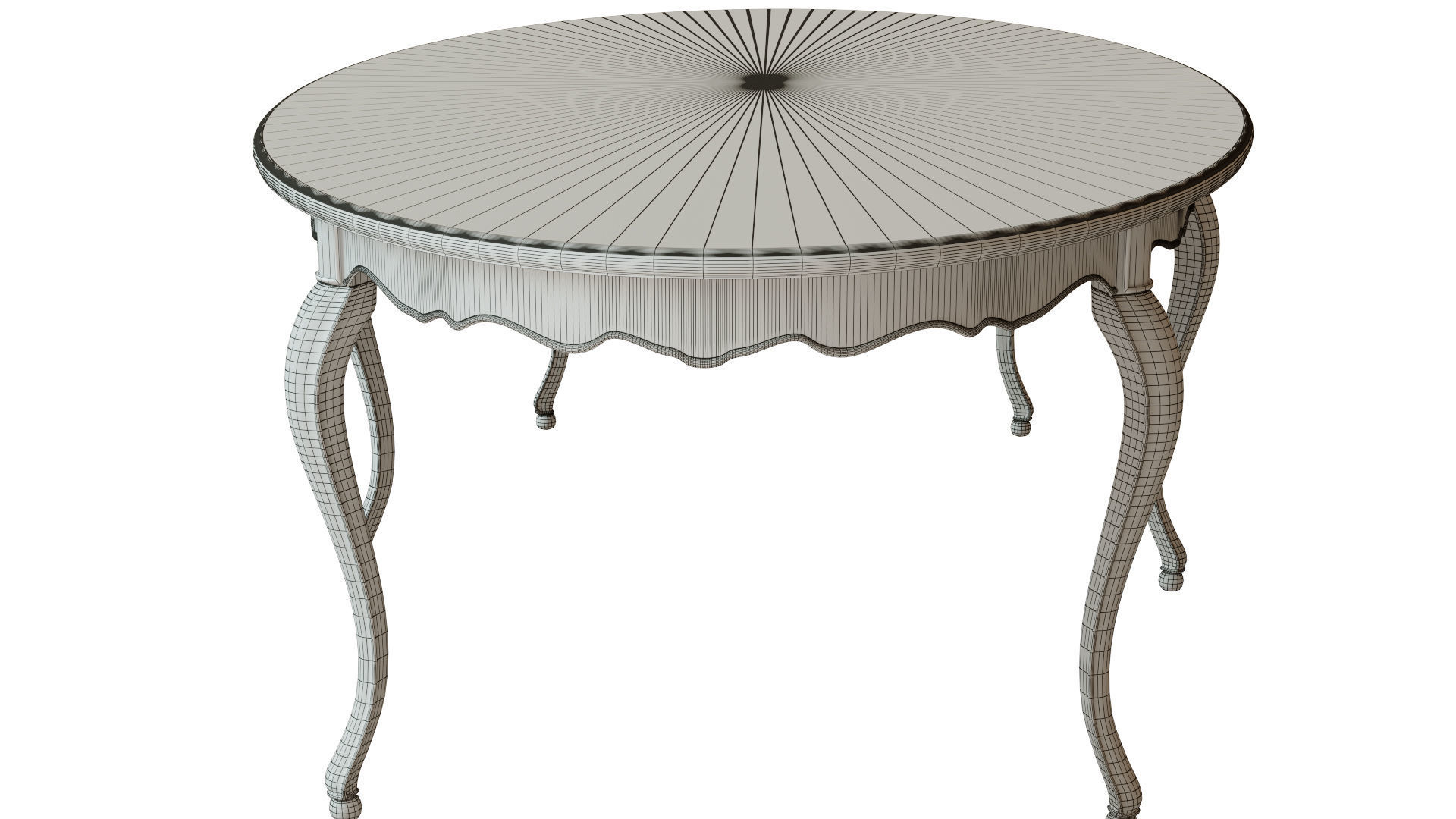 Classic table with carvings 2700 3D model_15