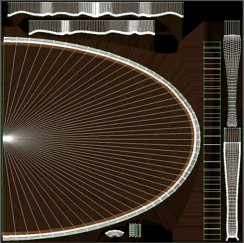 Classic table with carvings 2700 3D model_19