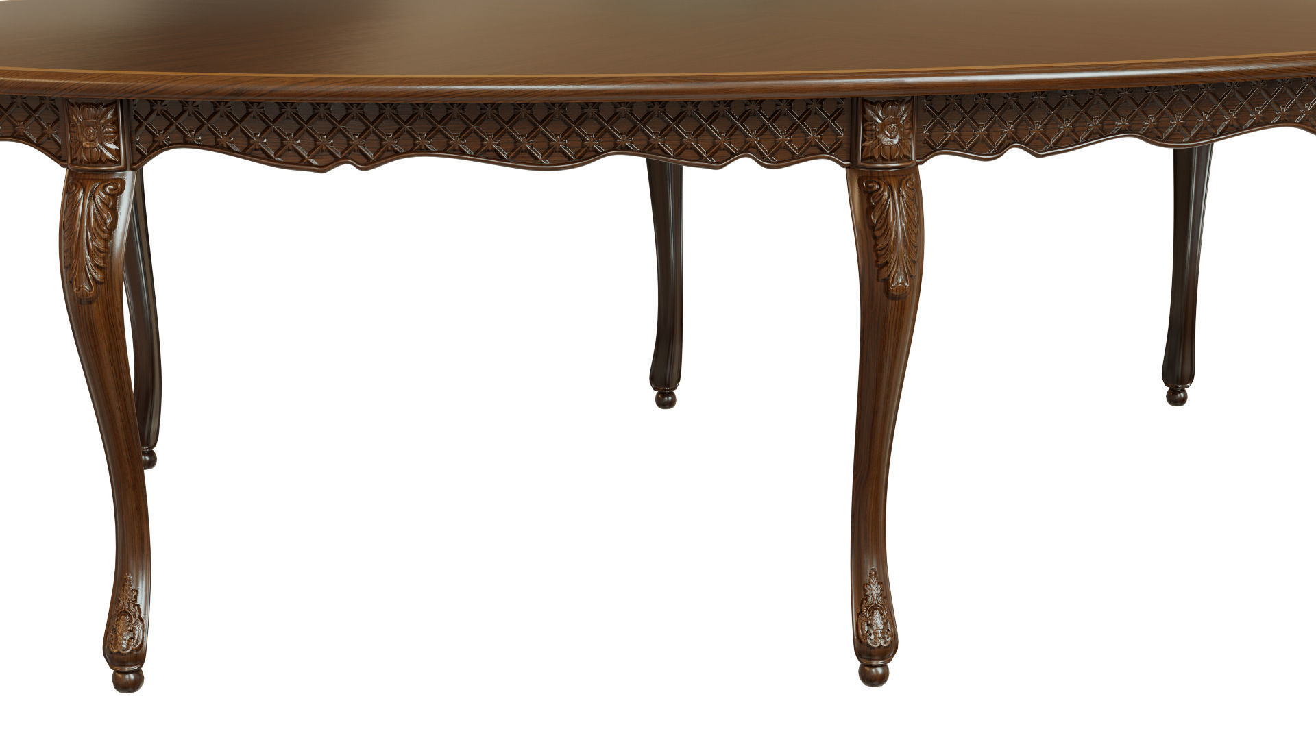 Classic table with carvings 2700 3D model_5