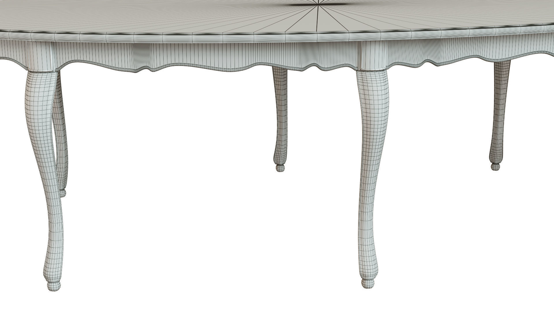 Classic table with carvings 2700 3D model_16