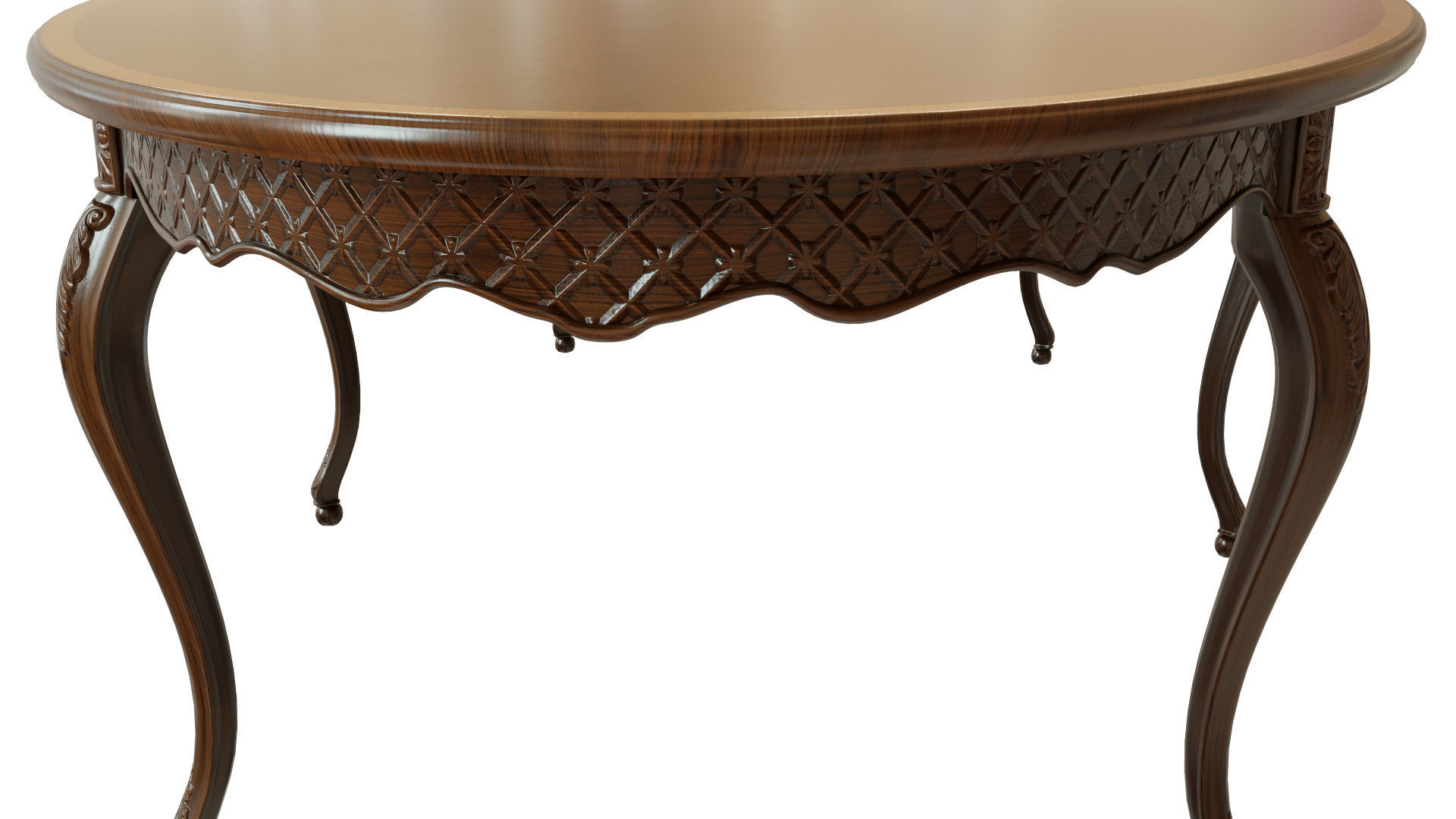 Classic table with carvings 2700 3D model_4