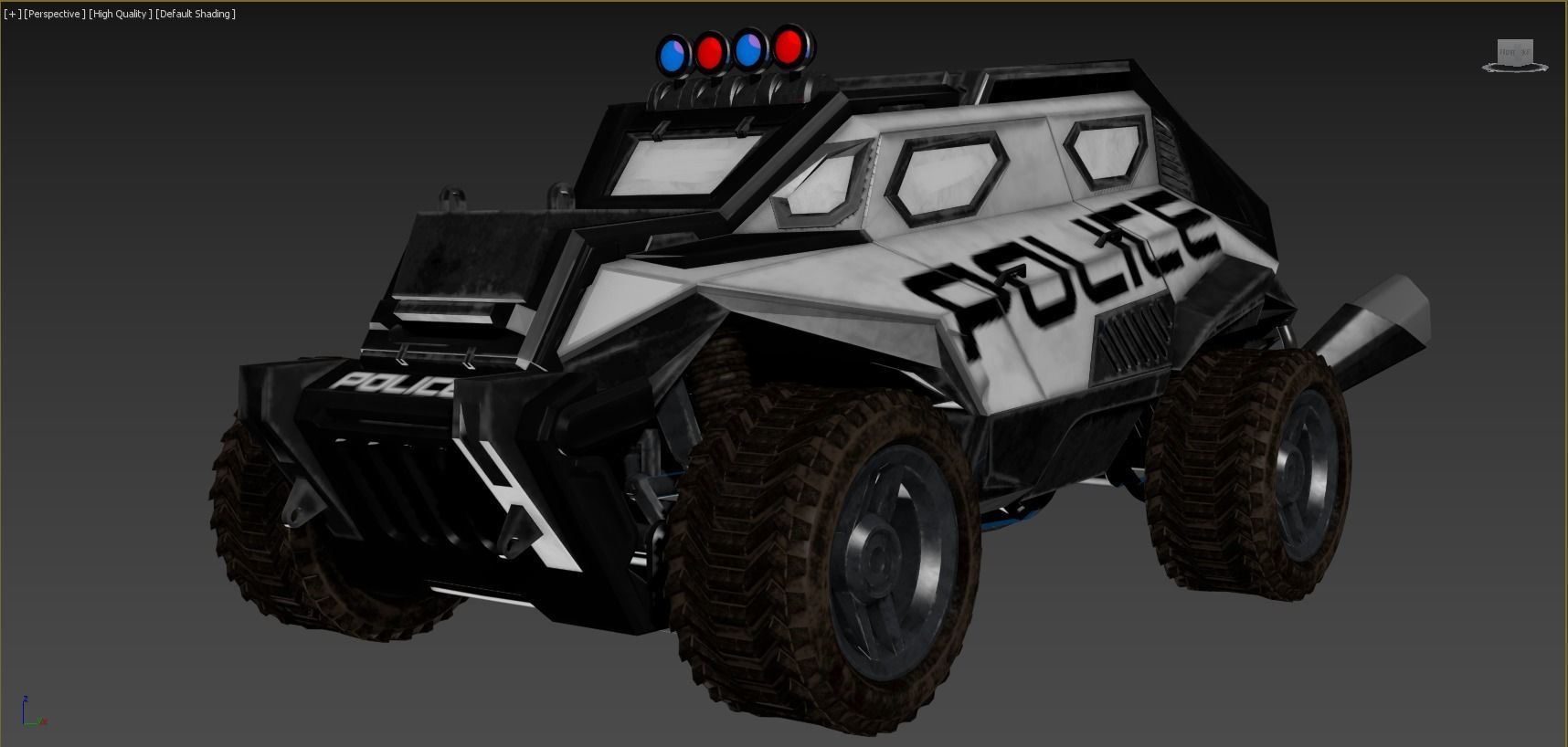 Sci-FI Armored Police Car PBR Low-poly 3D model_33