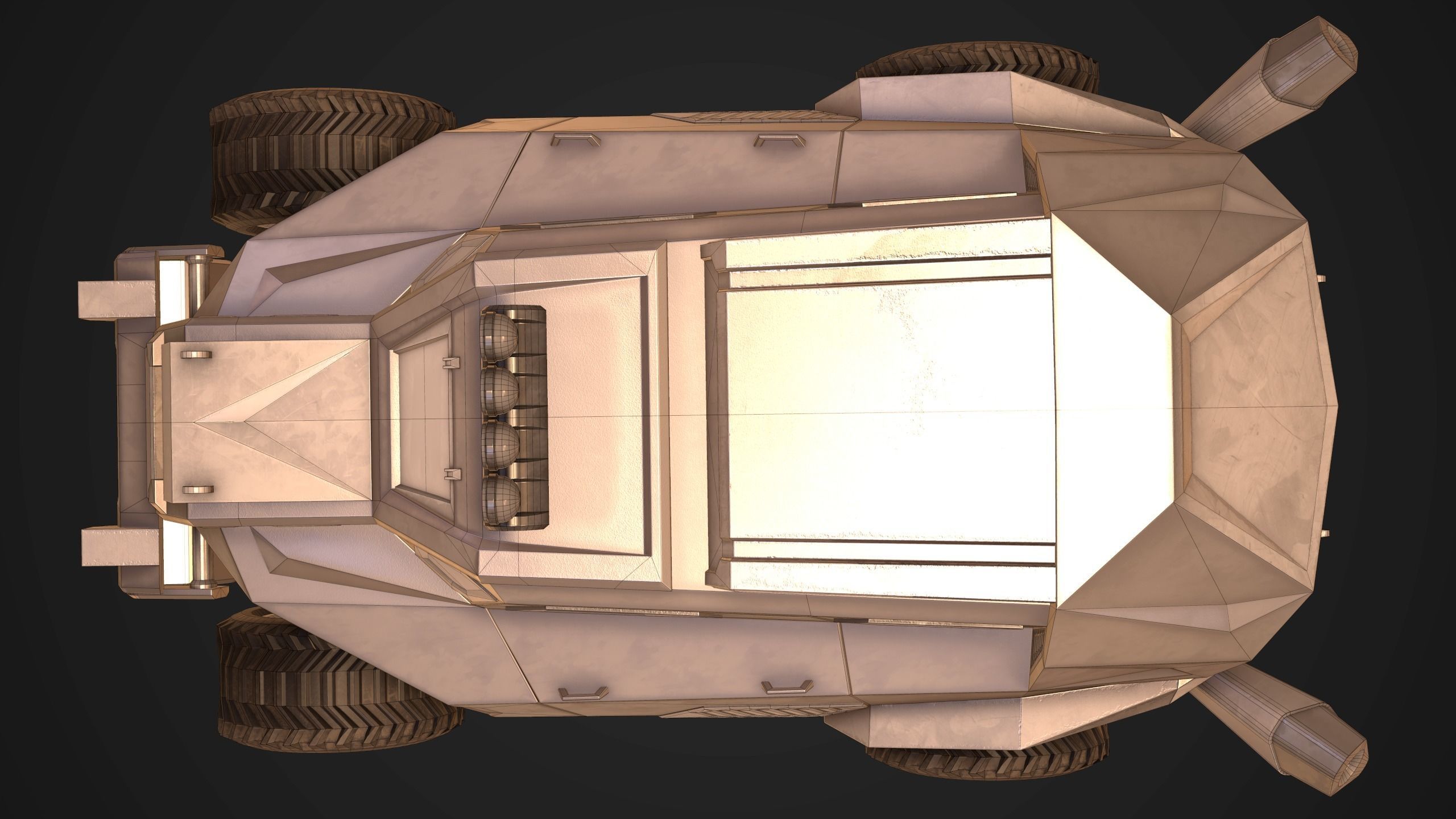 Sci-FI Armored Police Car PBR Low-poly 3D model_18