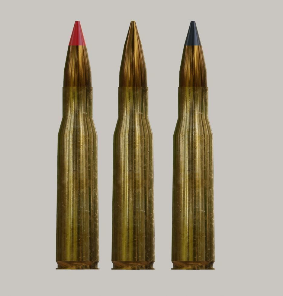 50 cal Bullets and Cartridge Free low-poly 3D model_5