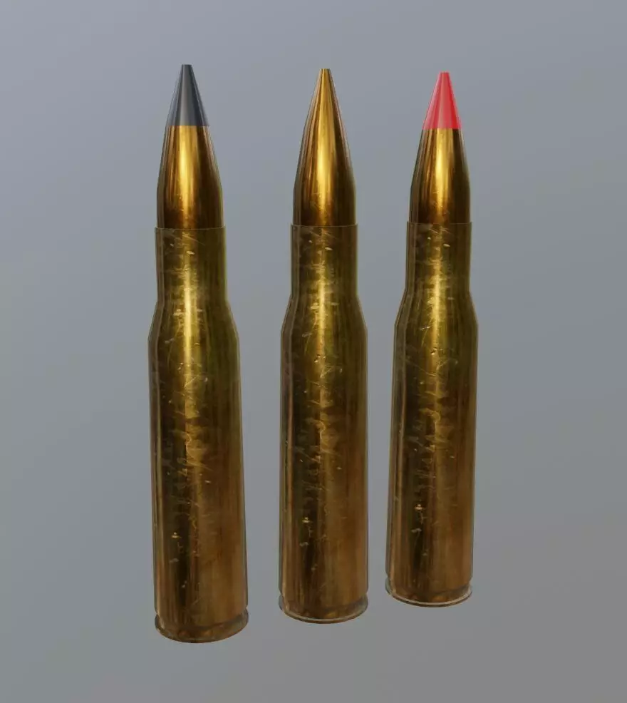 50 cal Bullets and Cartridge Free low-poly 3D model_0