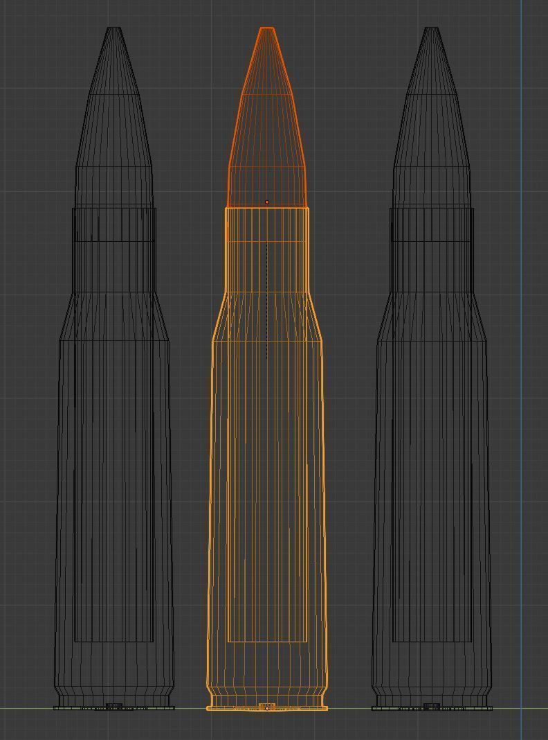 50 cal Bullets and Cartridge Free low-poly 3D model_1