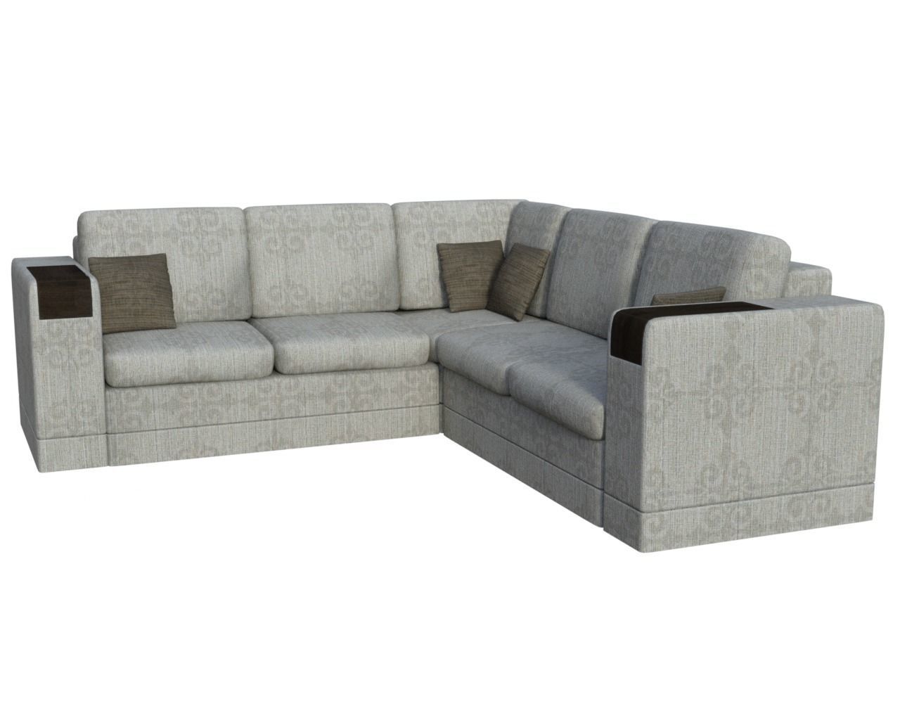 Sofa 3d model corner sectional Low-poly 3D model_1