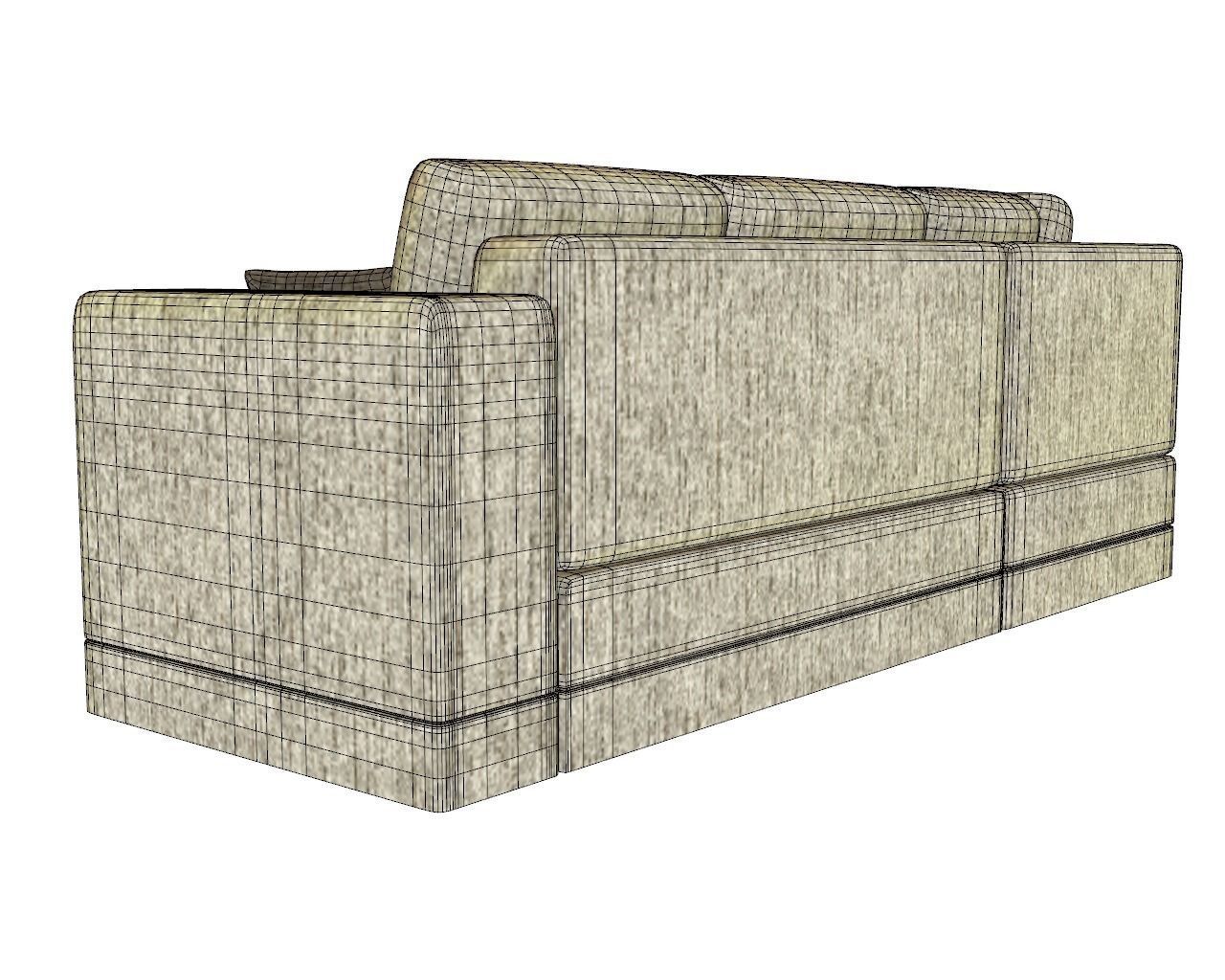 Sofa 3d model corner sectional Low-poly 3D model_10