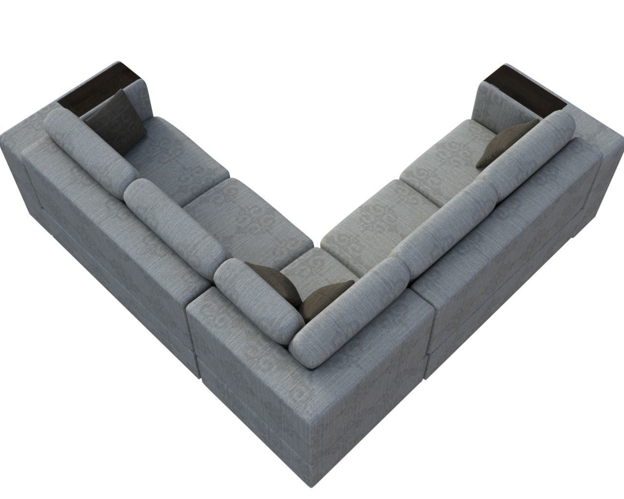 Sofa 3d model corner sectional Low-poly 3D model_7