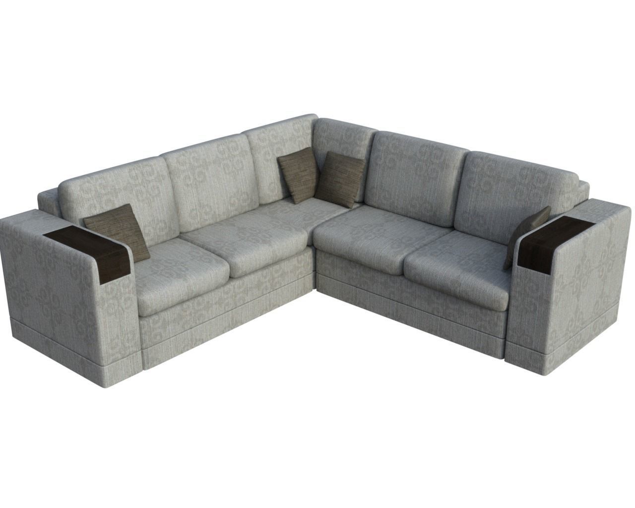 Sofa 3d model corner sectional Low-poly 3D model_3