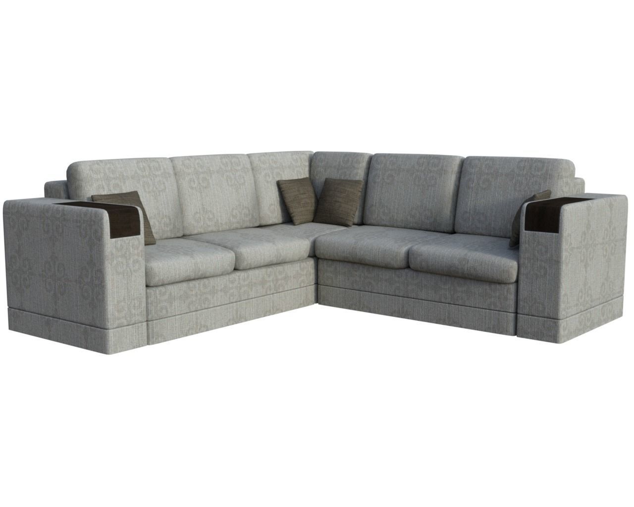Sofa 3d model corner sectional Low-poly 3D model_2