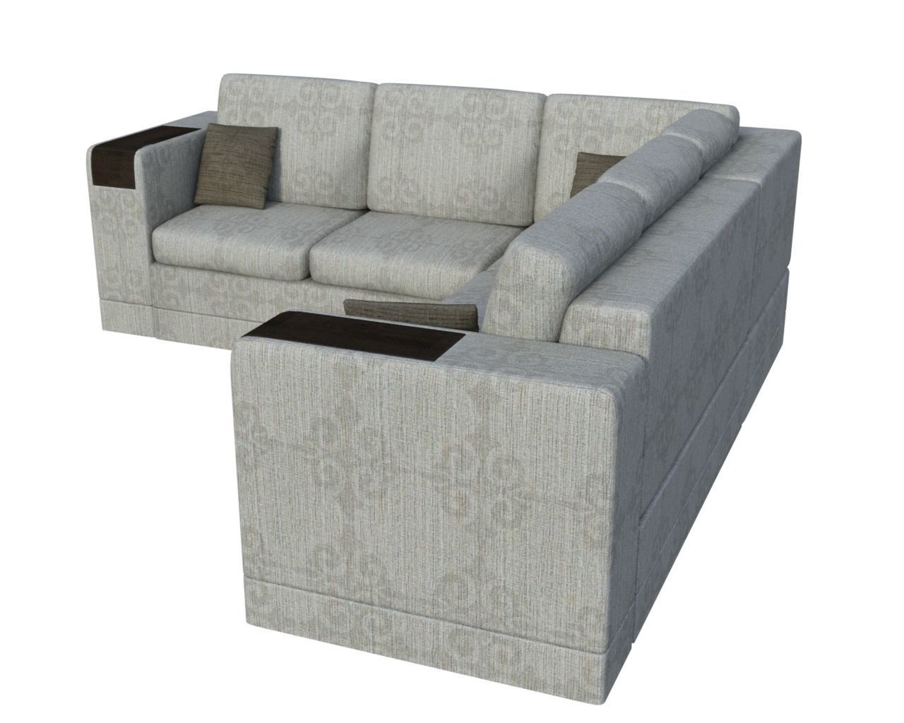 Sofa 3d model corner sectional Low-poly 3D model_4