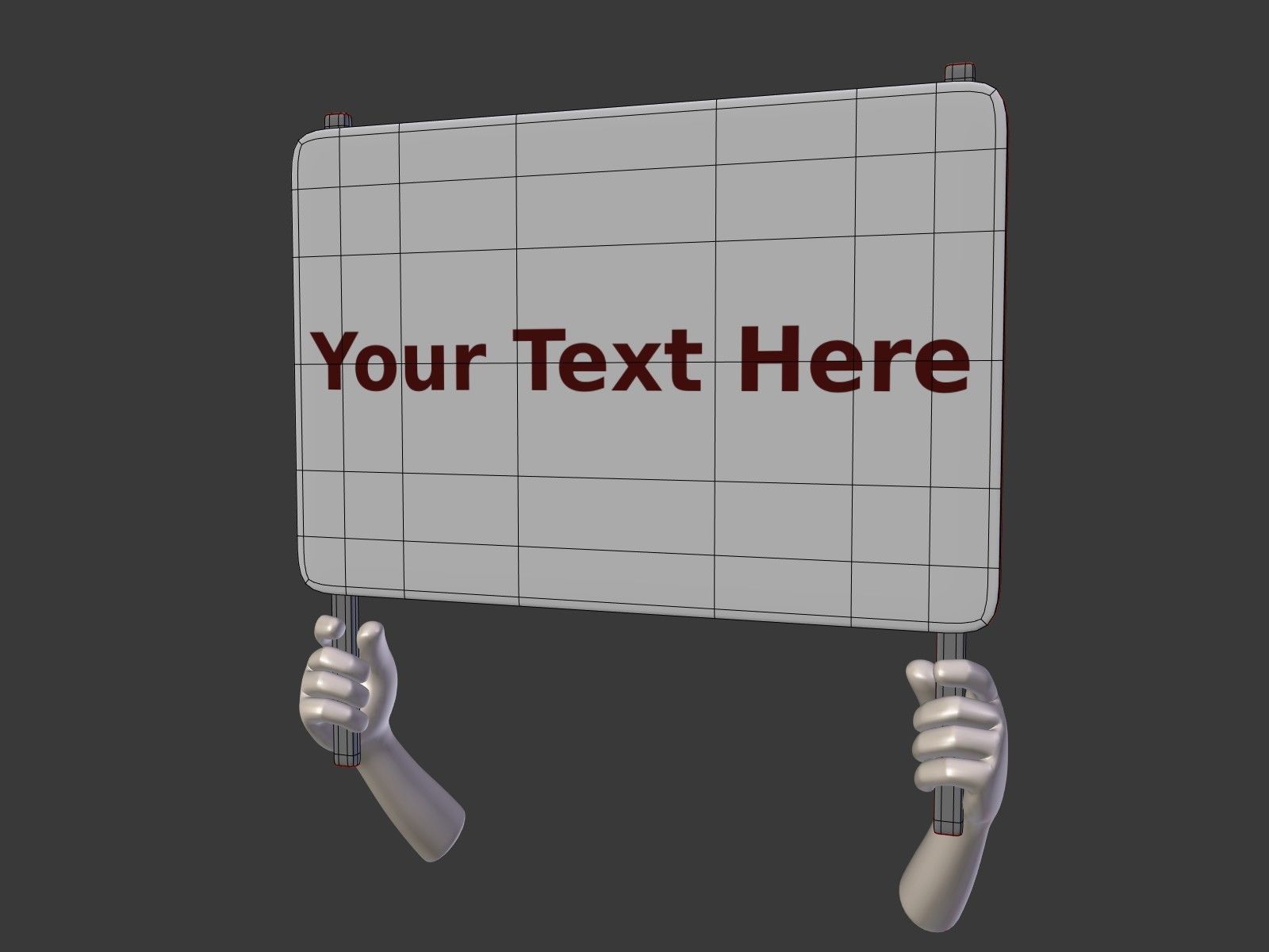 Cartoon Hand - Manifestation Sign Low-poly 3D model_2
