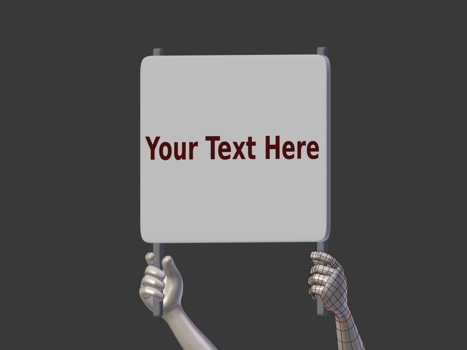 Cartoon Hand - Manifestation Sign Low-poly 3D model_9